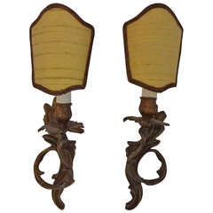 Pair of Bronze Library Sconces