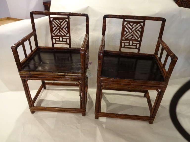 Other Pair of 18th Century Chinese Bamboo Arm Chairs
