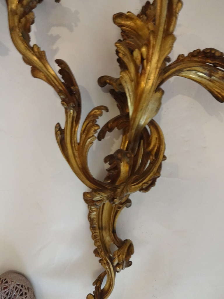 Pair of French Bronze Wall Sconces 2