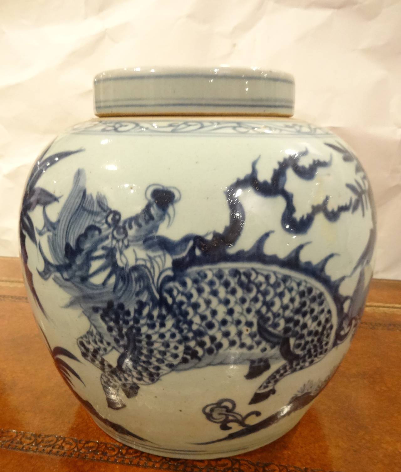 Pair Chinese Blue and White Ginger Jars