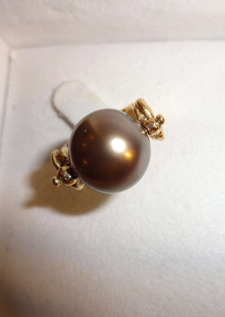 South Sea Pearl Ring In Excellent Condition In Sarasota, FL