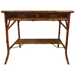 English Bamboo Lacquered Desk