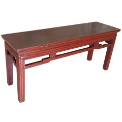 Chinese Red Lacquered Bench