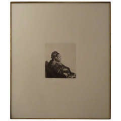 "Mother" by Rembrandt van Rijn Etching From the Tiffany Book