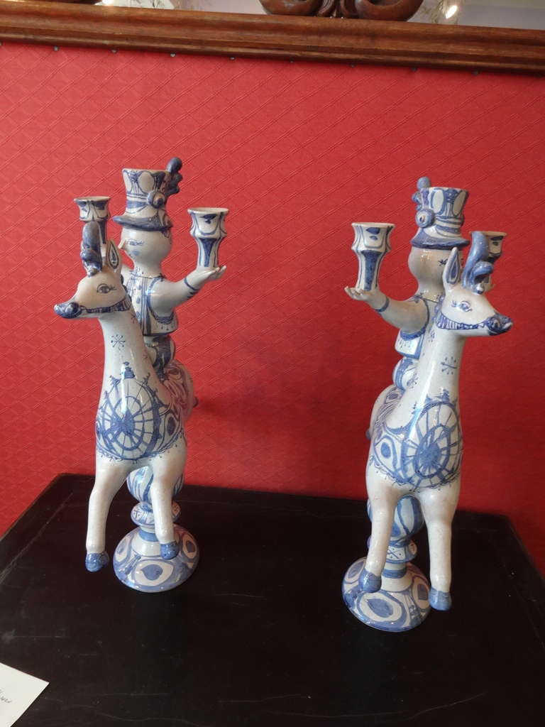 Pair of Bjorn Wiinblad Denmark Candlesticks 2