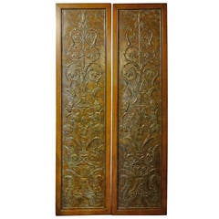 Pair Pressed Metal Door Panels