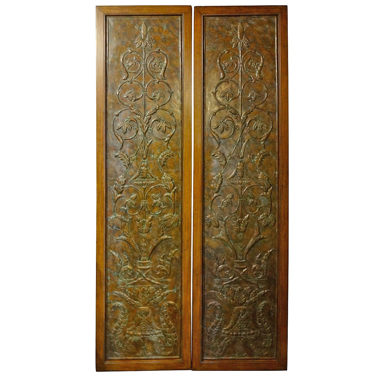 Pair Pressed Metal Door Panels