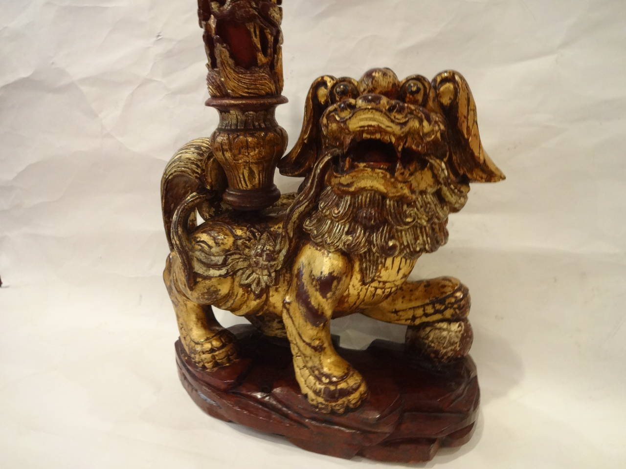 Carved Chinese Candlestick