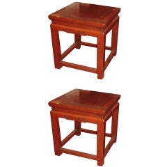 Pair of chinese STOOLS/SIDE TABLES