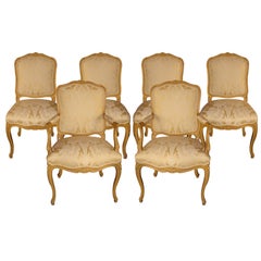 Set of 6 Fauteuil Louis XV style Dining Chairs