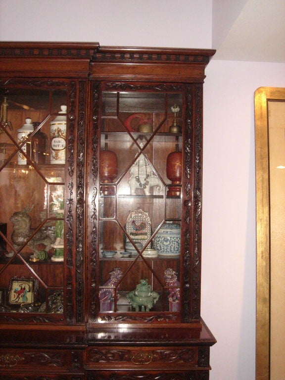 English Chippendale Revival Breakfront/bookcase 2
