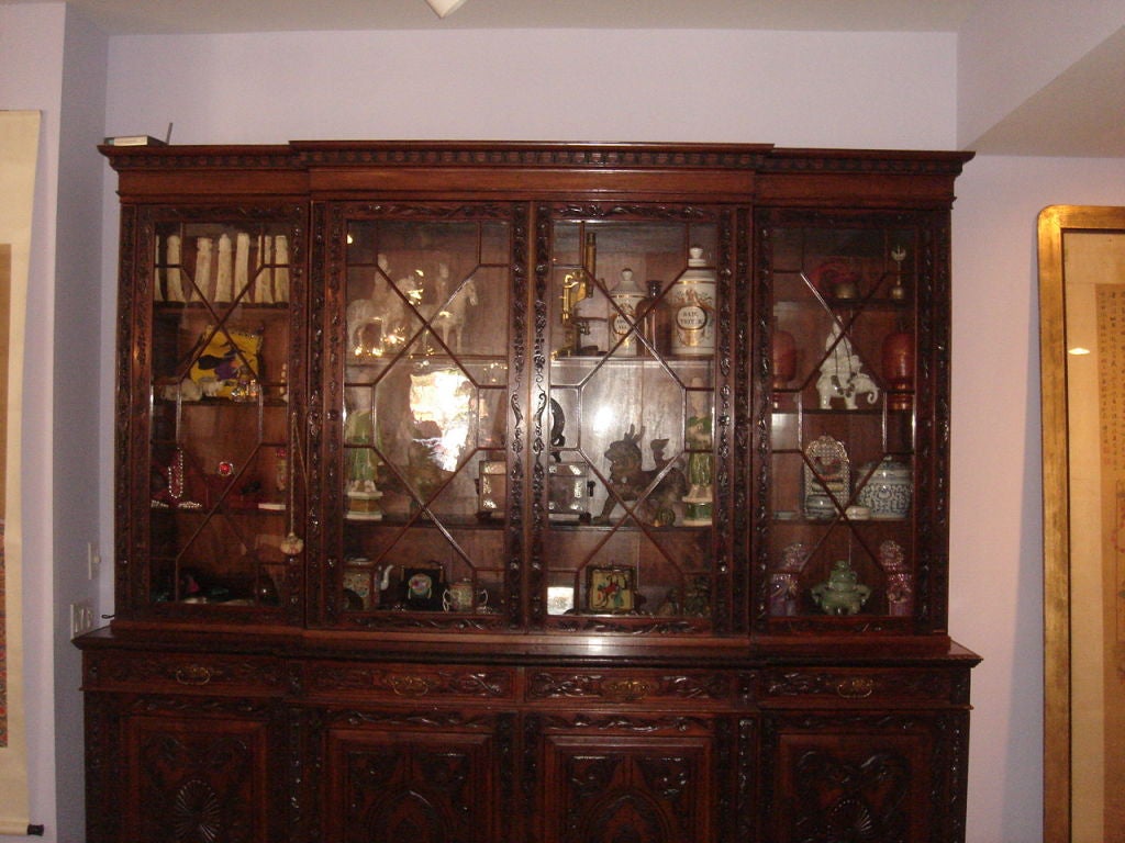 English Chippendale Revival Breakfront/bookcase 3