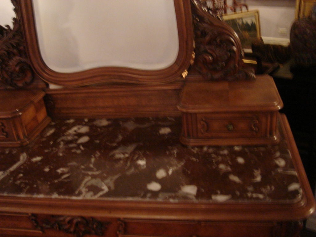 Walnut Louis XV French Bedroom Set