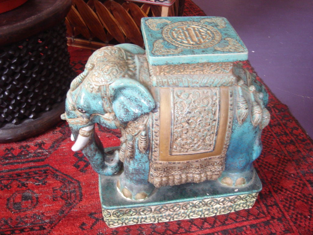 20th Century Pair of Elephant Stands/ Coffee Table