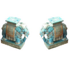 Pair of Elephant Stands/ Coffee Table