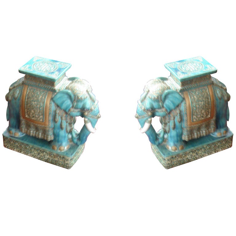 Pair of Elephant Stands/ Coffee Table