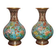 Pair of Cloisonne Vases