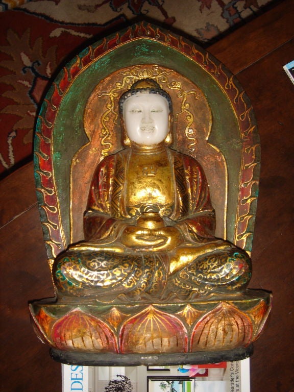 Gilt Rare Marble Buddha Statue