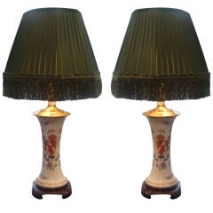 Pair of Porcelain Royal Crest LAMPS