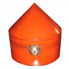 Chinese Red Lacquered Hat Box