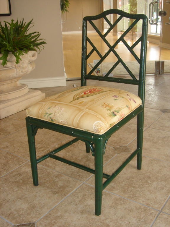 Faux Bamboo botanical print Desk Side Chair 4