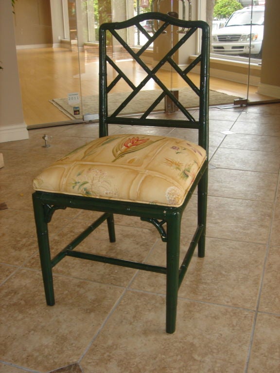 Faux Bamboo botanical print Desk Side Chair 3
