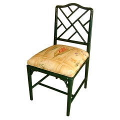 Faux Bamboo botanical print Desk Side Chair