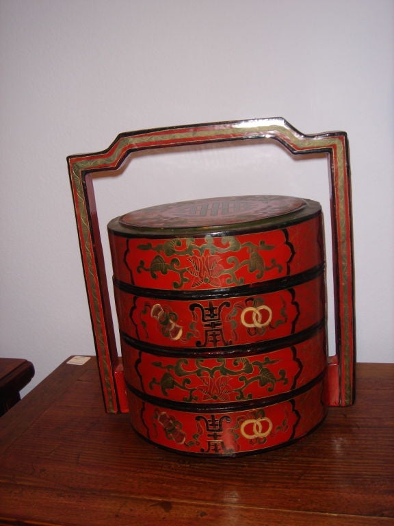 Chinese Lacquered Food Container Box 3