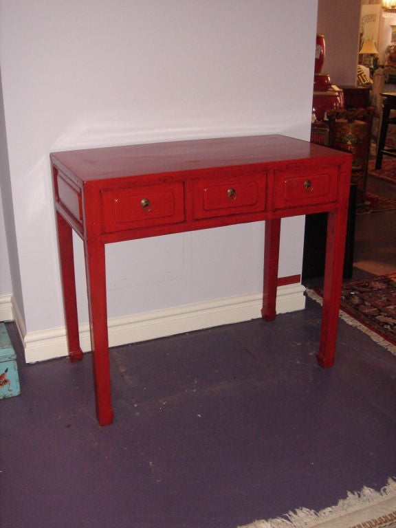 Chinese Red Lacquer Desk 1