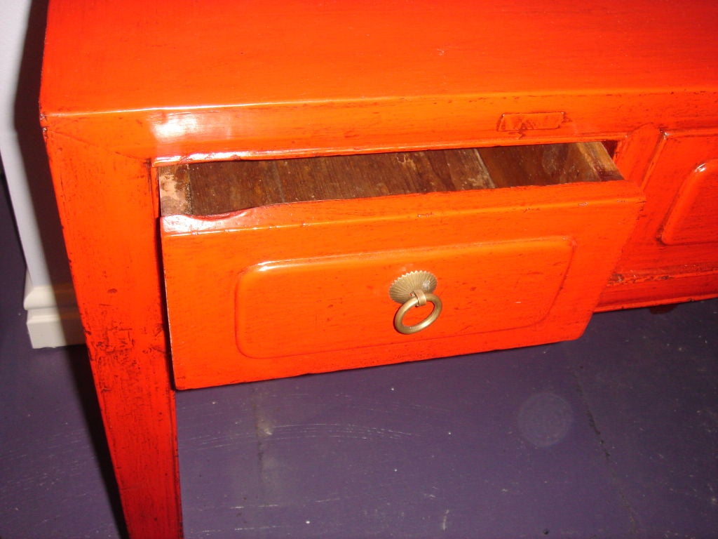 Chinese Red Lacquer Desk 2