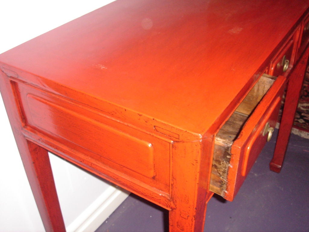 Chinese Red Lacquer Desk 3