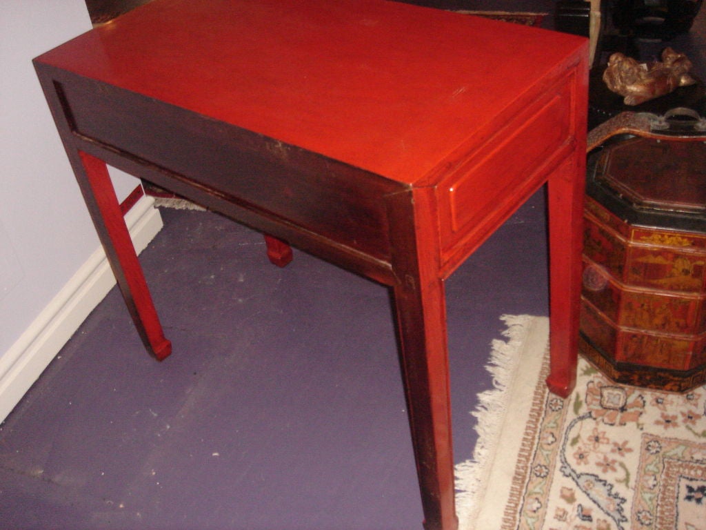 Chinese Red Lacquer Desk 4