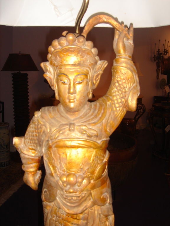 Pair of Vietnam Guard Statue Lamps