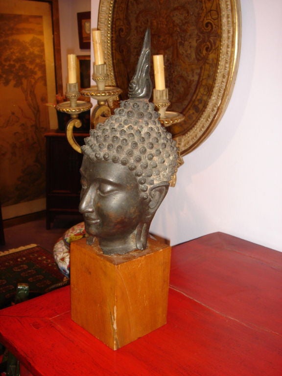 Bronze Black Thailand Buddha Head