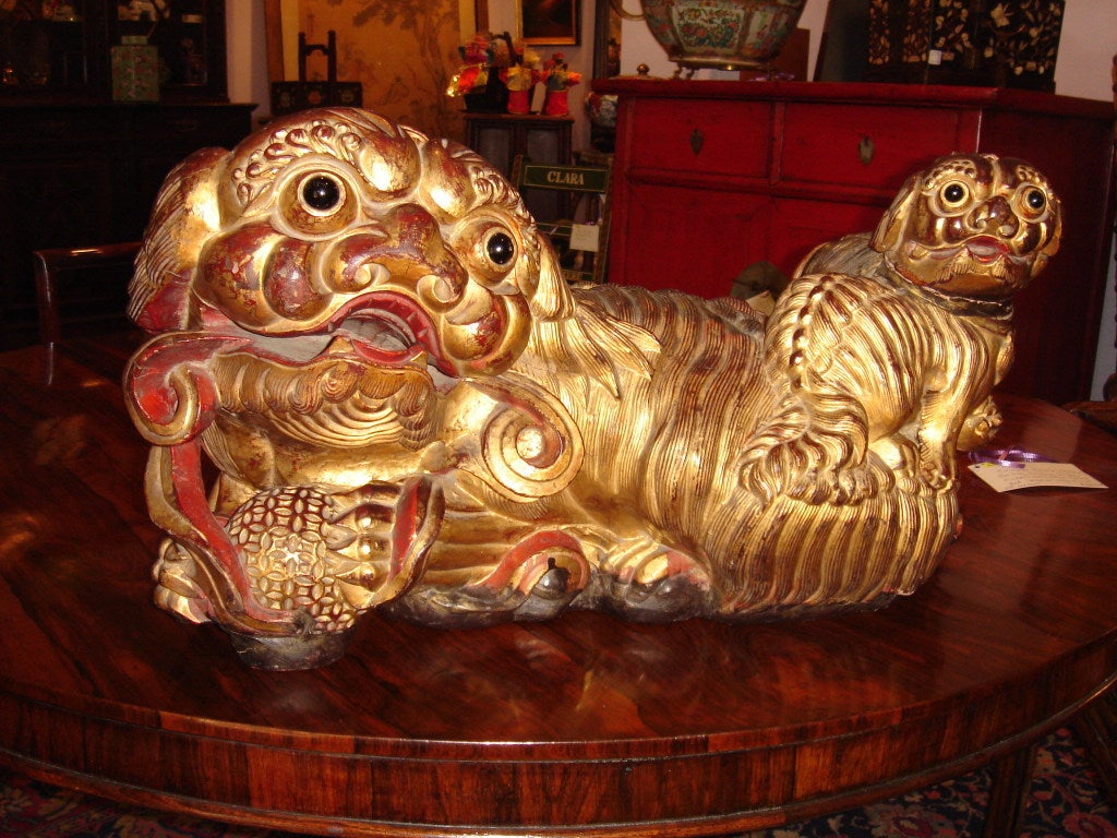 Extra Large Foo Dog w/ Baby 2