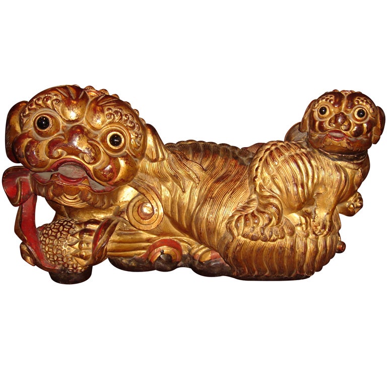 Extra Large Foo Dog w/ Baby