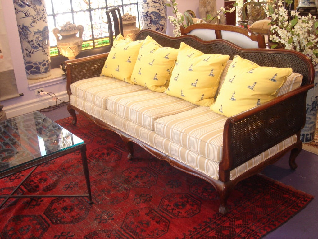 20th Century British Colonial Double Cane Sofa