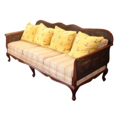 Antique British Colonial Double Cane Sofa