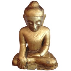 Burmese Gold Wooden Buddha