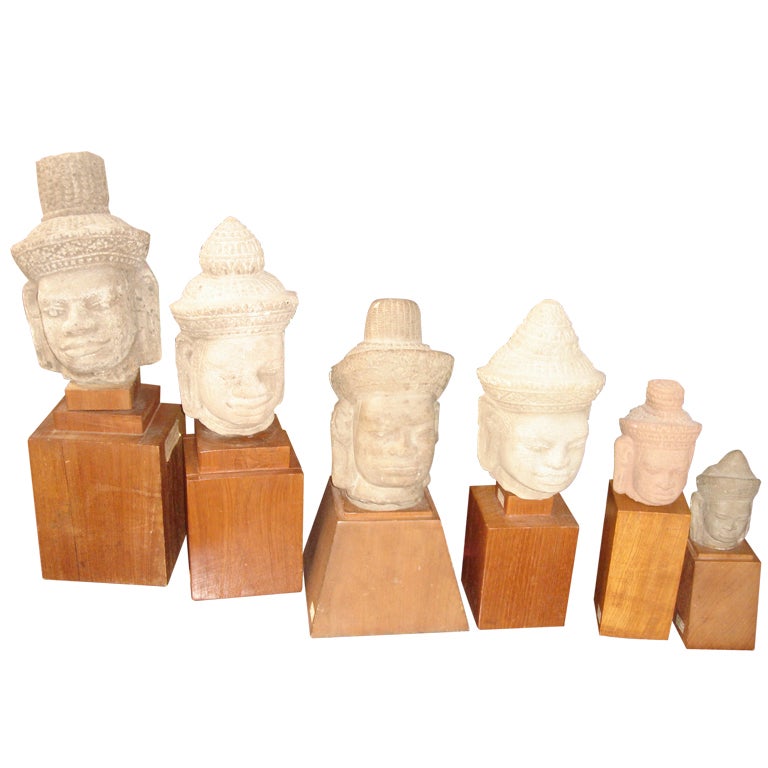 Collection of Cambodian Buddha Heads