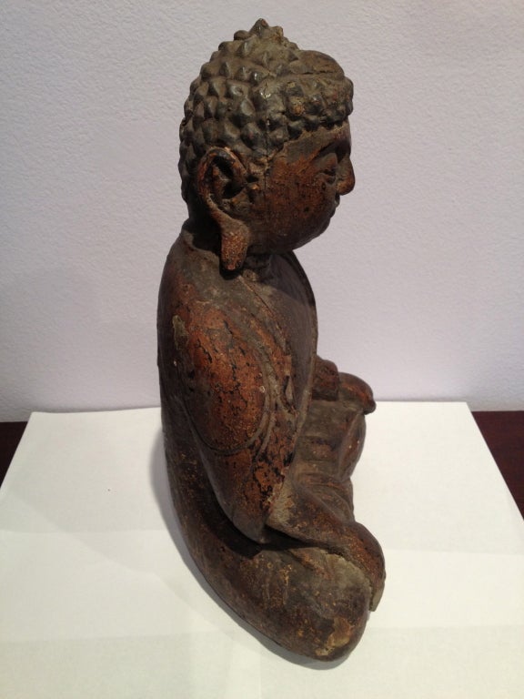 Small Chinese Wooden Sitting Buddha 1