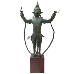 Antique Bronze Thailand Statue Of Nok Tantima Bird