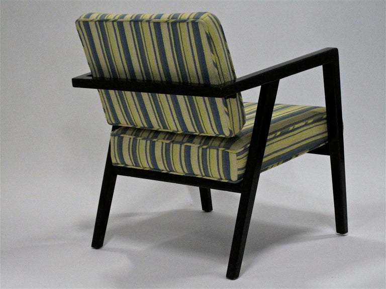 EARLY LOUNGE CHAIR (1950'S) W/FLOATING BACK IN  BLACK LACQUER BY FRANCO ALBINI