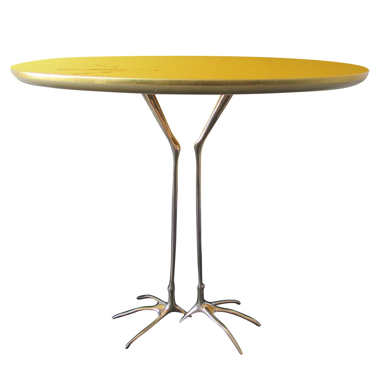 SMALL TABLE GOLD LEAFED W/BRASS LEGS  by Meret Oppenheim