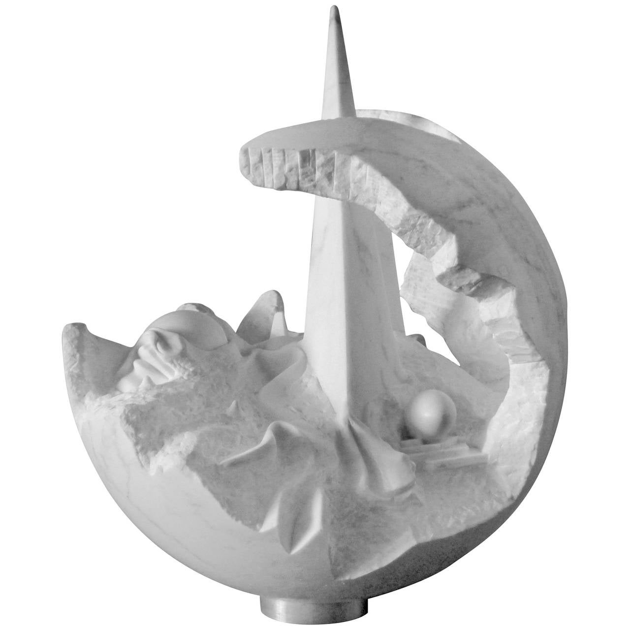 White Carrara Marble Sculpture by Jens Flemming Sorensen For Sale at 1stDibs