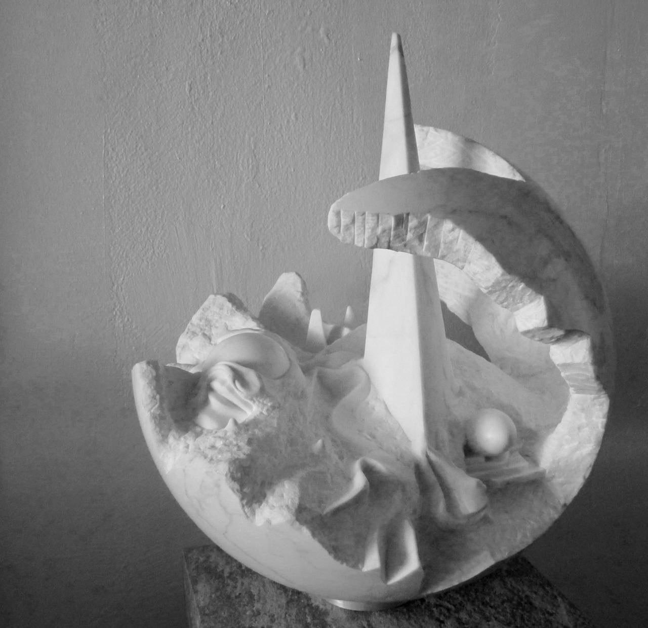 White Carrara Marble Sculpture by Jens Flemming Sorensen