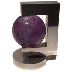 Amethyst and sterling silver paperweight by Paul Belvoir