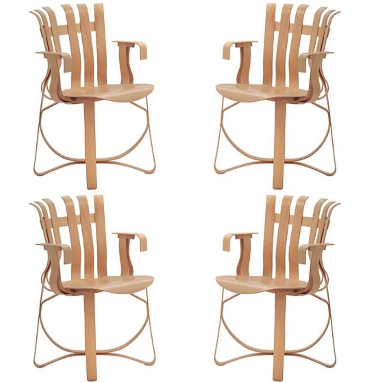 Set Of Four (Hat Trick) Frank Gehry Arm Chairs