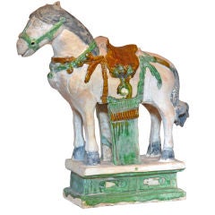 Antique Ming Dynasty Horse on Plinth