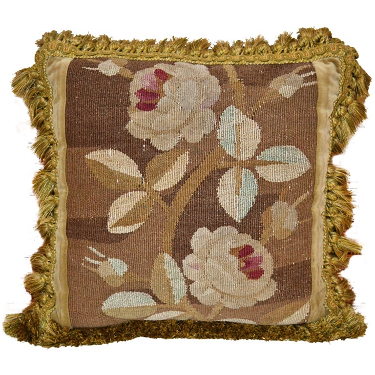 Antique Tapestry Pillow For Sale at 1stDibs